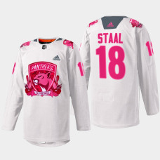 Marc Staal Florida Panthers Pink in the Rink 2022 White #18 Jersey Warmup