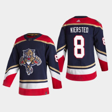 Florida Panthers Matt Kiersted #8 Reverse Retro Authentic Blue Jersey With 2023 Stanley Cup Patch