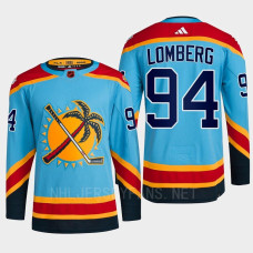 Florida Panthers Reverse Retro 2.0 Ryan Lomberg Blue Authentic Primegreen Jersey Men's With 2023 Stanley Cup Patch