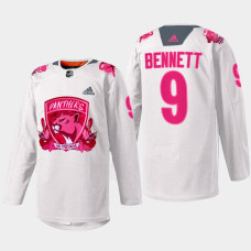 Sam Bennett Florida Panthers Pink in the Rink 2022 White #9 Jersey Warmup