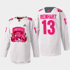 Sam Reinhart Florida Panthers Pink in the Rink 2022 White #13 Jersey Warmup