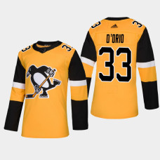 Pittsburgh Penguins Alex D'Orio #33 2021 Alternate Authentic Gold Jersey