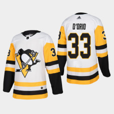 Pittsburgh Penguins Alex D'Orio #33 2021 Away Authentic White Jersey