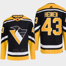 Pittsburgh Penguins 2022 Reverse Retro 2.0 Danton Heinen Black Authentic Primegreen Jersey Men's