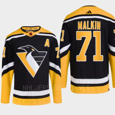 Pittsburgh Penguins 2022 Reverse Retro 2.0 Evgeni Malkin Black Authentic Primegreen Jersey Men's