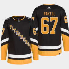 Rickard Rakell #67 Pittsburgh Penguins Black Jersey 2022 Alternate Primegreen Authentic Pro