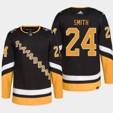 Ty Smith #24 Pittsburgh Penguins Black Jersey 2022 Primegreen Authentic Alternate