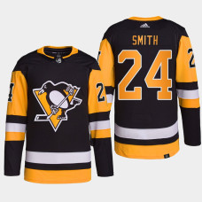 Pittsburgh Penguins Ty Smith Black Home Primegreen Authentic Jersey 2022