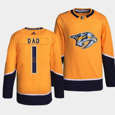 2022 Fathers Day Gift Nashville Predators Gold Greatest Dad Jersey Primegreen