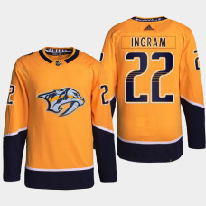 Adam Ingram Nashville Predators 2022 NHL Draft Gold Jersey Authentic Primegreen Home