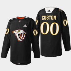 Custom Nashville Predators Hispanic Heritage 2022 Black #00 Jersey Warmup