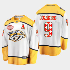 Filip Forsberg Nashville Predators 2022 NHL Global Series White #9 Jersey Switzerland Challenge