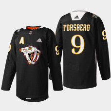 Filip Forsberg Nashville Predators Hispanic Heritage 2022 Black #9 Jersey Warmup