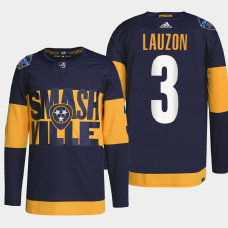 Nashville Predators Jeremy Lauzon Navy Authentic 2022 Stadium Series Jersey