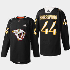 Kiefer Sherwood Nashville Predators Hispanic Heritage 2022 Black #44 Jersey Warmup