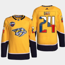 Matt Luff Nashville Predators 2022 NHL Global Series Gold #24 Jersey Czech Republic Challenge