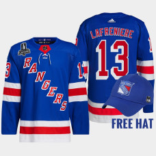 New York Rangers Alexis Lafreniere Royal Authentic 2022 Metropolitan Division Champions Jersey