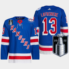 New York Rangers Alexis Lafreniere 2022 Stanley Cup Playoffs Royal Jersey Authentic Pro #13