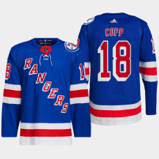 New York Rangers Andrew Copp Blue Primegreen Authentic Pro Home Jersey 2022