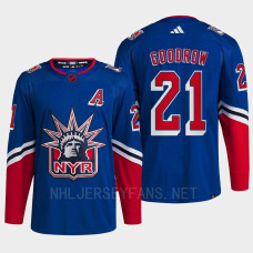 New York Rangers 2022 Reverse Retro 2.0 Barclay Goodrow Blue Authentic Primegreen Jersey Men's