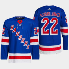 Bryce McConnell-Barker New York Rangers 2022 NHL Draft Royal Jersey Authentic Primegreen Home