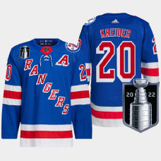 New York Rangers Chris Kreider 2022 Stanley Cup Playoffs Royal Jersey Authentic Pro #20