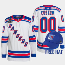 New York Rangers Custom White Primegreen 2022 Metropolitan Division Champions Jersey