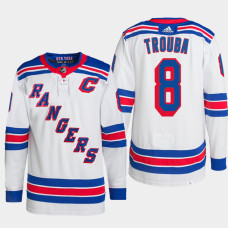 New York Rangers Jacob Trouba White 2022 Captain Primegreen Authentic Jersey