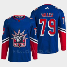 New York Rangers 2022 Reverse Retro 2.0 K'Andre Miller Blue Authentic Primegreen Jersey Men's