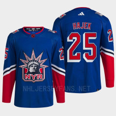 New York Rangers 2022 Reverse Retro 2.0 Libor Hajek Blue Authentic Primegreen Jersey Men's