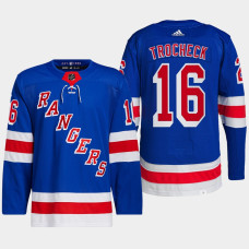 Vincent Trocheck #16 New York Rangers Royal Jersey 2022 Primegreen Authentic Home