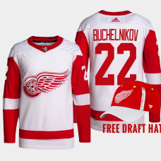 Dmitri Buchelnikov Detroit Red Wings 2022 NHL Draft White Jersey Authentic Primegreen Away