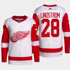 Gustav Lindstrom #28 Detroit Red Wings White Jersey 2022 Away Primegreen Authentic Pro