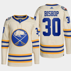 Buffalo Sabres Ben Bishop White Away Authentic Primegreen Jersey 2022