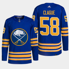 Kale Clague #58 Buffalo Sabres Royal Jersey 2022 Primegreen Authentic Home