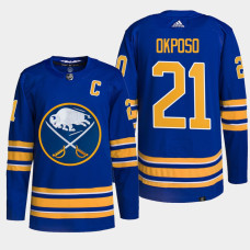 Kyle Okposo #21 Buffalo Sabres Royal Jersey 2022-23 Captain Patch Authentic Primegreen