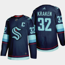 Seattle Kraken #32 2021-22 Home Authentic Navy Jersey