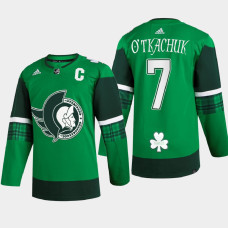 Brady Tkachuk Ottawa Senators St. Patrick 2022 Green #7 Jersey Warm-Up