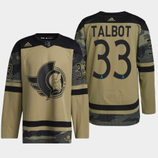 Cam Talbot Ottawa Senators Military Appreciation 2022 Camo #33 Jersey Warm-Up