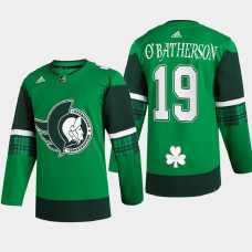 Drake Batherson Ottawa Senators St. Patrick 2022 Green #19 Jersey Warm-Up