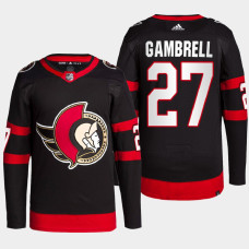 Dylan Gambrell #27 Ottawa Senators Black Jersey 2022 Home Primegreen Authentic Pro