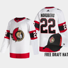 Filip Nordberg Ottawa Senators 2022 NHL Draft White Jersey Authentic Away