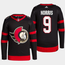 Josh Norris #9 Ottawa Senators Black Jersey 2022 Home Primegreen Authentic Pro