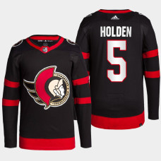 Nick Holden #5 Ottawa Senators Black Jersey 2022 Home Primegreen Authentic Pro