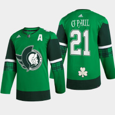 Nick Paul Ottawa Senators St. Patrick 2022 Green #21 Jersey Warm-Up