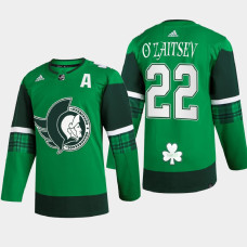 Nikita Zaitsev Ottawa Senators St. Patrick 2022 Green #22 Jersey Warm-Up