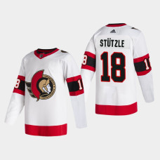 Ottawa Senators Tim Stutzle #18 2021 Away Authentic White Jersey