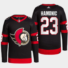 Travis Hamonic #23 Ottawa Senators Black Jersey 2022 Home Primegreen Authentic Pro