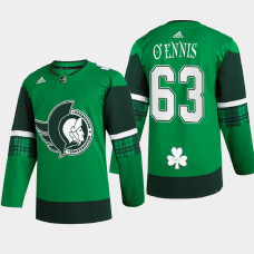 Tyler Ennis Ottawa Senators St. Patrick 2022 Green #63 Jersey Warm-Up