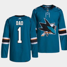 2022 Fathers Day Gift San Jose Sharks Teal Greatest Dad Jersey Primegreen